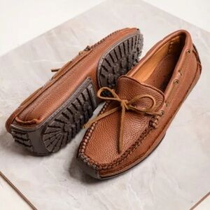 Minnetonka Moosehide Weekender Moccasin brown leather moose 12